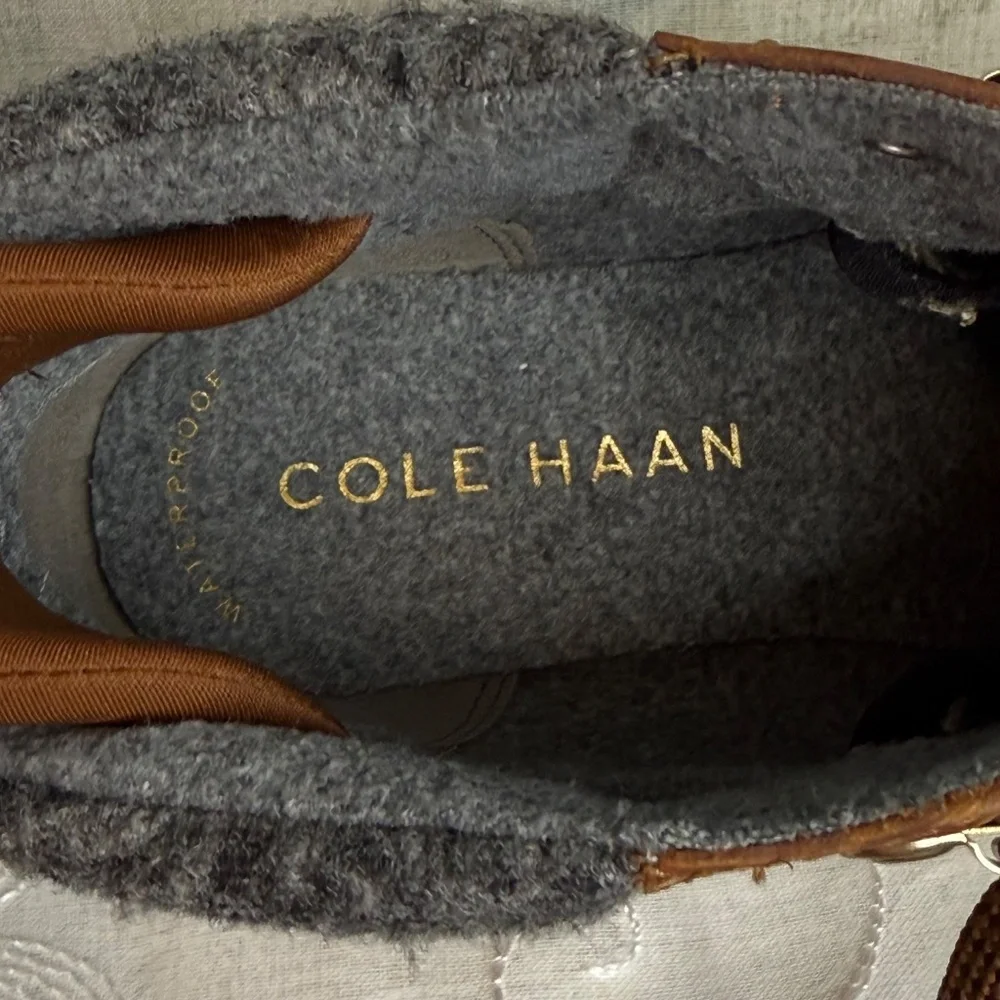 Cole Haan Nantucket Rugged Waterproof Hiker Brown leather ankle Boots Sz snug 6 - Picture 11 of 14